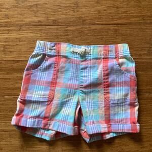 Wonder Nation Girls Plaid Pull On Shorts, Size L